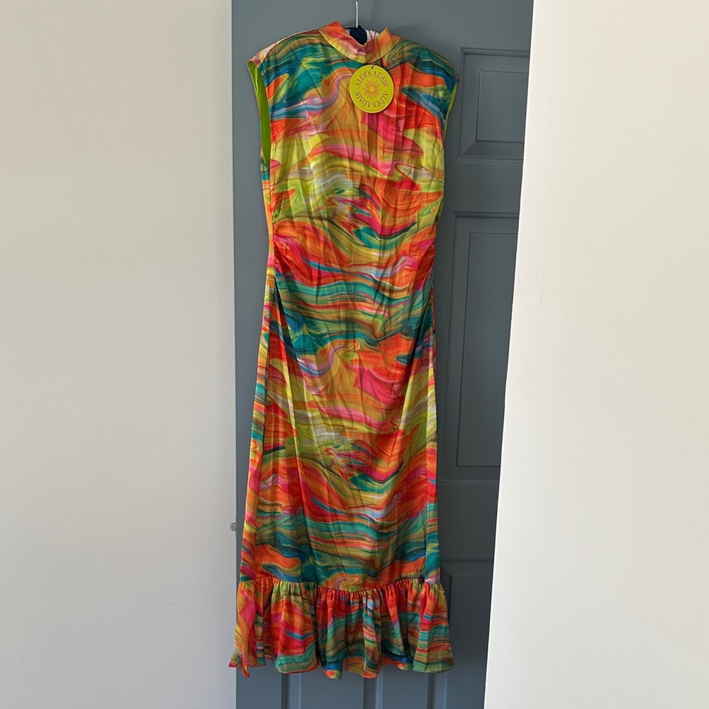 NWT Alden Adair - Psychedelic Colorful Sleeveless Silk Maxi Dress